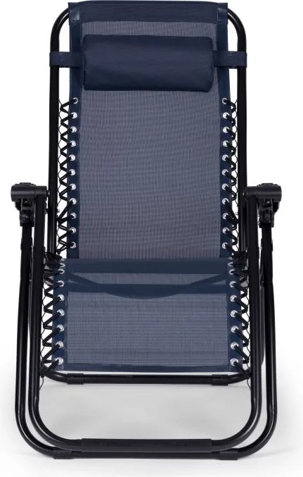 Składany leżak ogrodowy, tarasowy Rimini 009, niebieski