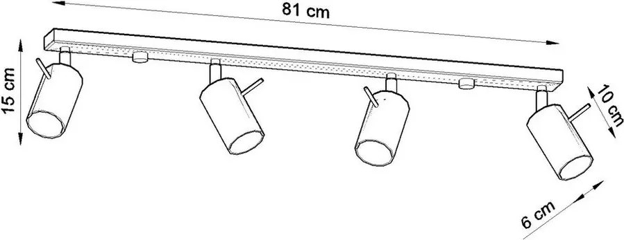 Lampa sufitowa w kolorze srebra Sollux Etna 4L
