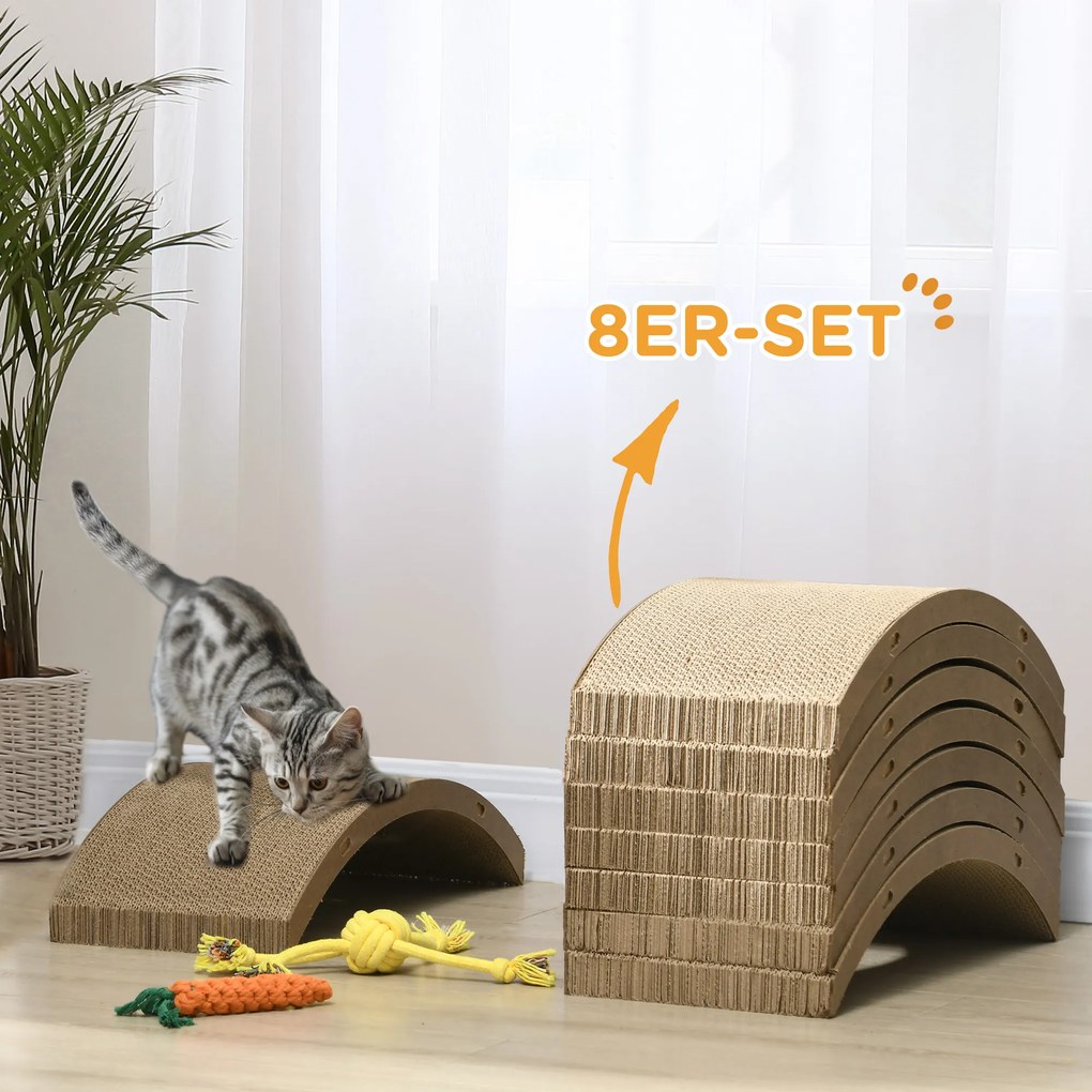 PawHut Zestaw drapaków do kołowrotka dla kotów, obsługa do 5kg, 55x25,5x3cm, Brąz