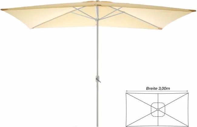Ogrodowy parasol - prostokątny 2x3 m - champagne