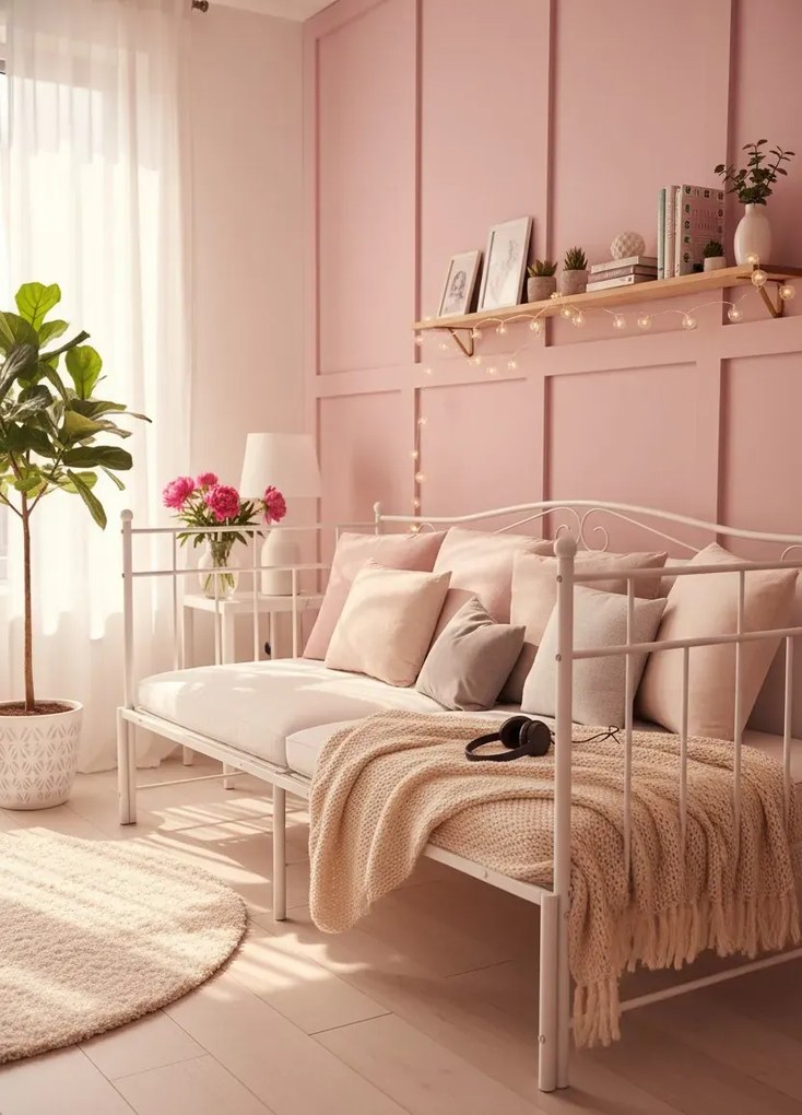 Białe metalowe łóżko rozkładane 90x200 cm E2-R72