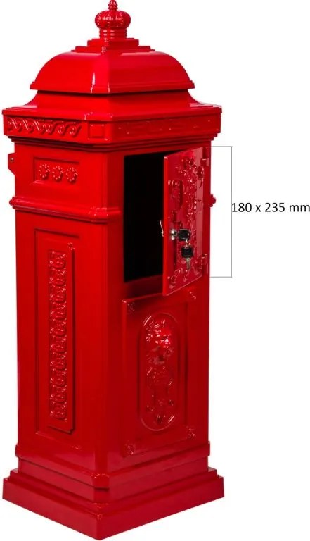 Skrzynka na listy antyczna czerwona