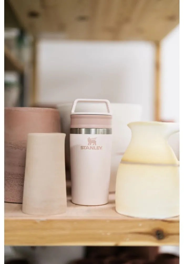 Jasnoróżowy kubek termiczny ze stali nierdzewnej 350 ml Café-To-Go Rose Quartz – Stanley