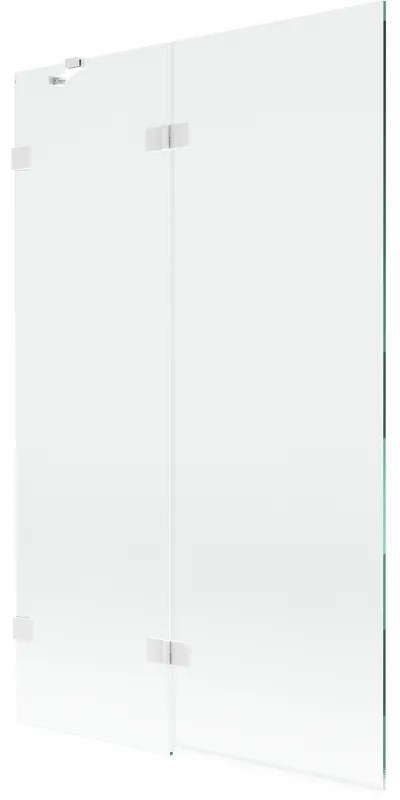 Mexen Lunar parawan nawannowy 2-skrzydłowy lewy 110 x 150 cm, transparent, biały - 897-110-100-20-00-L