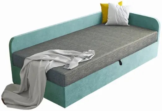 Tapczan młodzieżowy szary + niebieski L7-N52