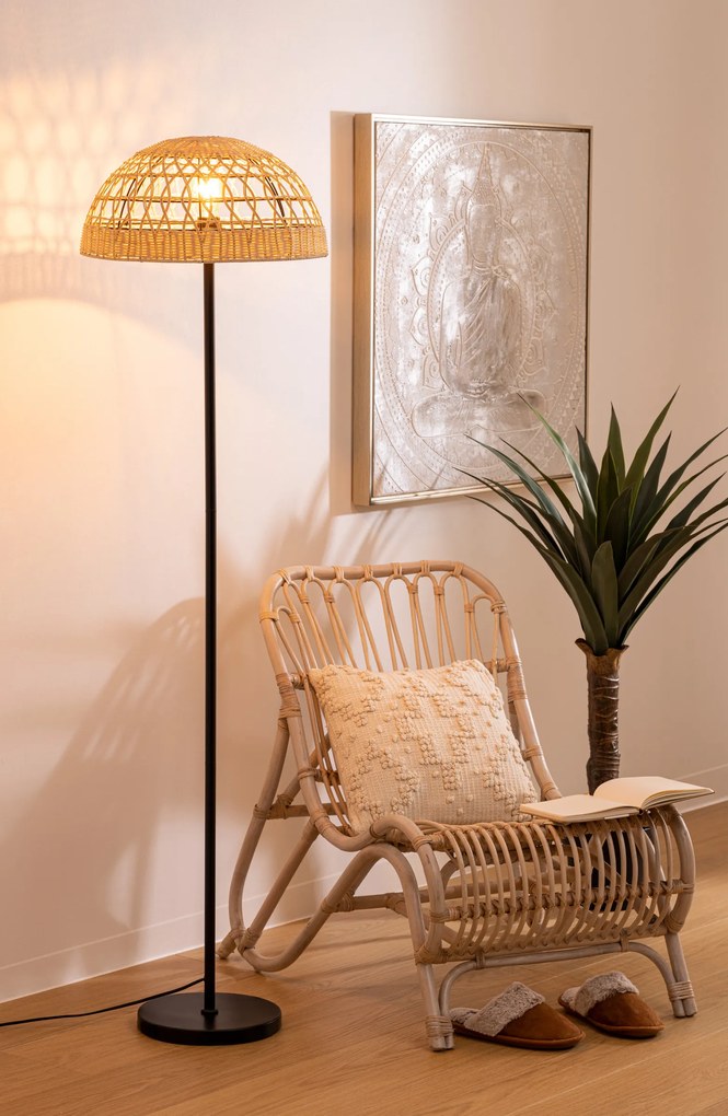 Lampa podłogowa RORY z plecionym abażurem, Ø 40 x 150,5 cm
