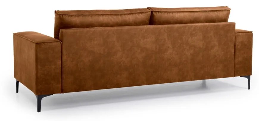 Koniakowa sofa z imitacji skóry 224 cm Copenhagen – Scandic