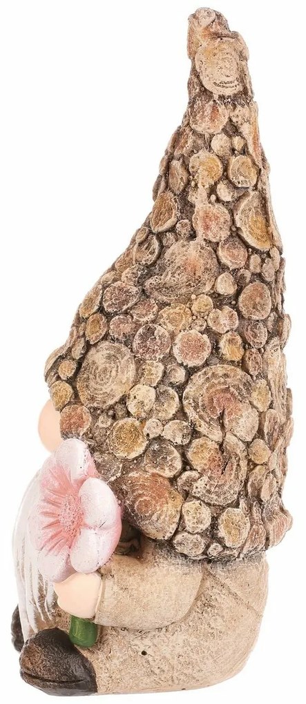 Ozdoba ogrodowa Skrzatek kwiat, 11 x 9 x 21 cm,żywica poliestrowa