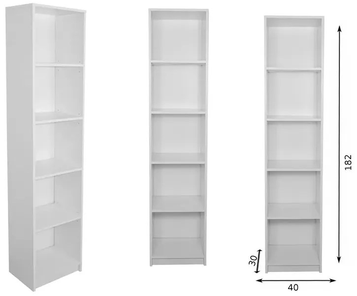 Otwarty Regał Biały Słupek 40 Cm B8-L60