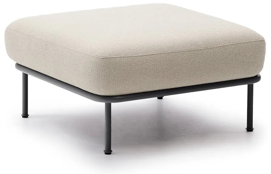 Beżowy podnóżek z materiału bouclé Aurum – Kave Home