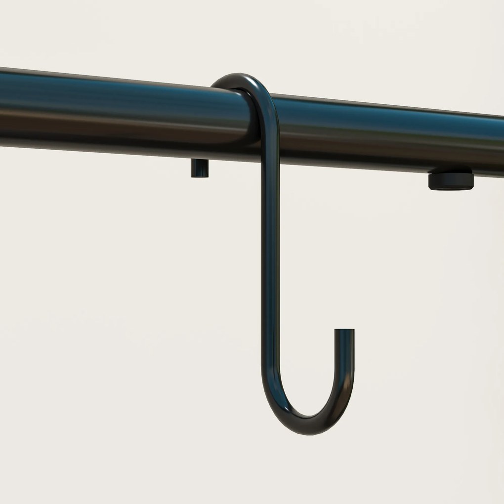 Outsunny Regał na Kwiaty, 3-Poziomowy Stojak na Rośliny z Haczykami, Metalowy, Do Wewnątrz i Na Zewnątrz, Czarny