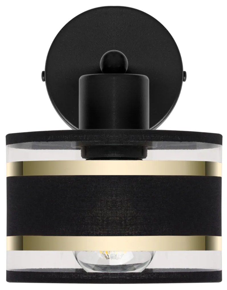 Czarny kinkiet LED  z czarnym abażurem WD-TI-1010SC-SC jednopunktowy i