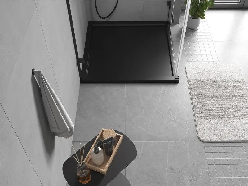 Mexen Flow brodzik kwadratowy slim 110 x 110 cm, czarny mat - 46S701111