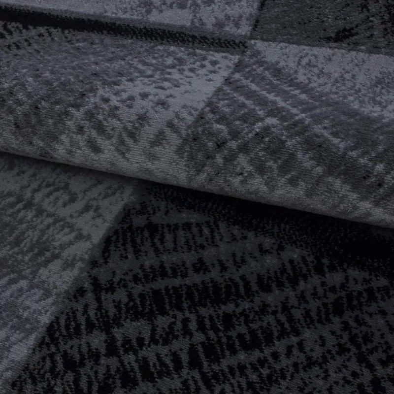 Dywan nowoczesny Plus Kwadraty szaro-czarny 240 cm x 340 cm
