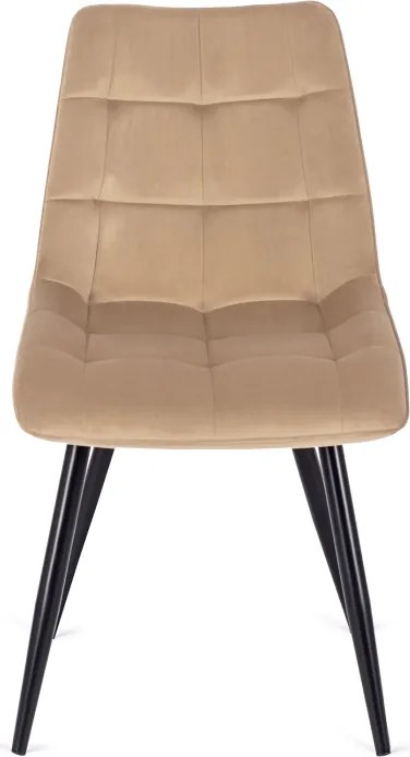 Krzesło Tapicerowane do Jadalni RIO Beżowe Welurowe Nowoczesne Loft