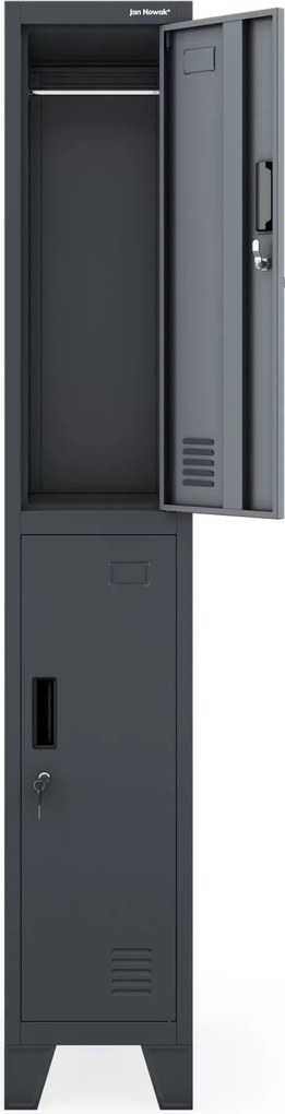 Szafka BHP ubraniowa pracownicza antracytowa BARTEK 1 Plus 292 x 1720 x 450 mm