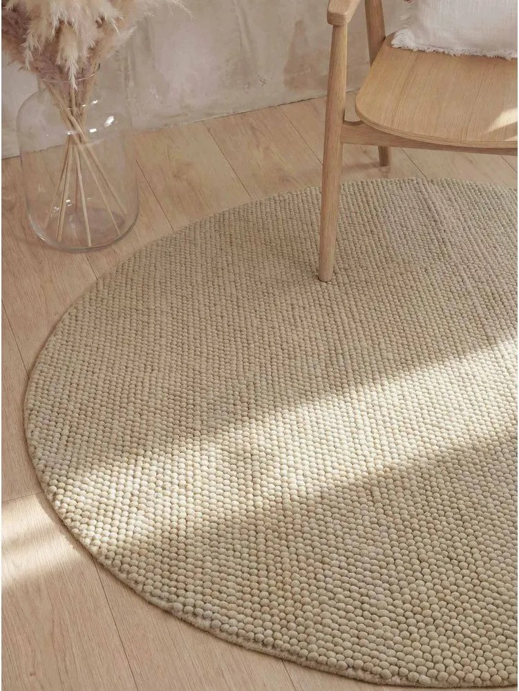 Wełniany okrągły dywan tkany ręcznie w naturalnym kolorze ø 200 cm Richmond Diana – Ted Baker