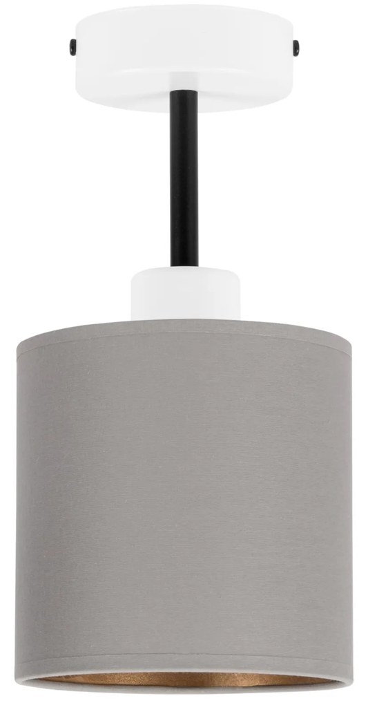 Lampa sufitowa biała jednopunktowy spot z szarym abażurem C-1010WE-GR
