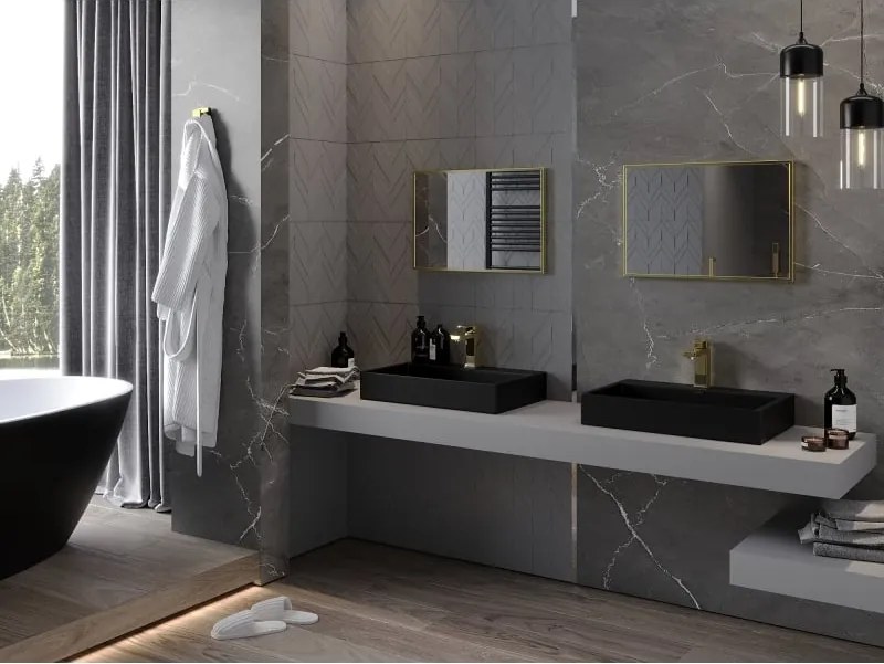 Mexen Loft lustro łazienkowe prostokątne 60 x 40 cm, rama złota - 9852-060-040-000-50