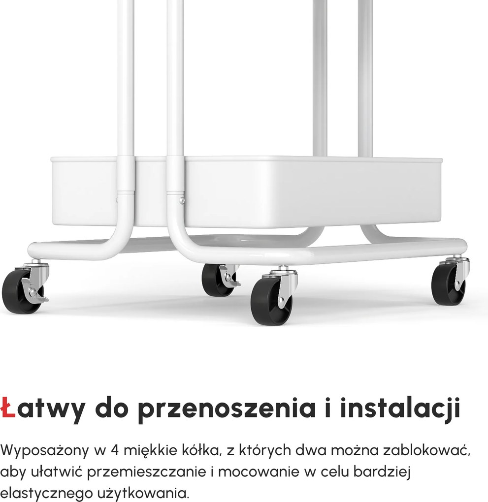 HOMCOM Wózek serwisowy z 3 koszami na półki
