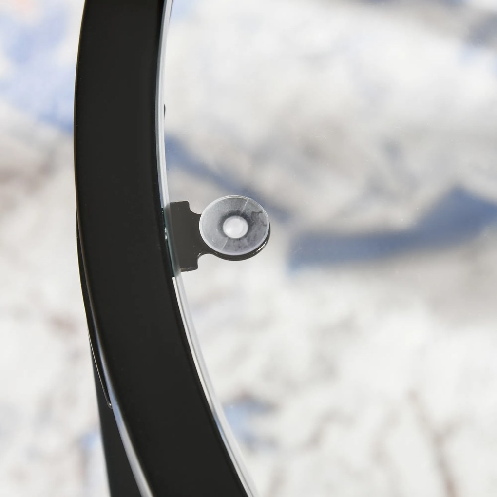 HOMCOM Zestaw Stolików Pomocniczych, 2 Stoliki, Ø70 & Ø54 cm, Hartowane szkło, Czarna metalowa ram | Aosom PL