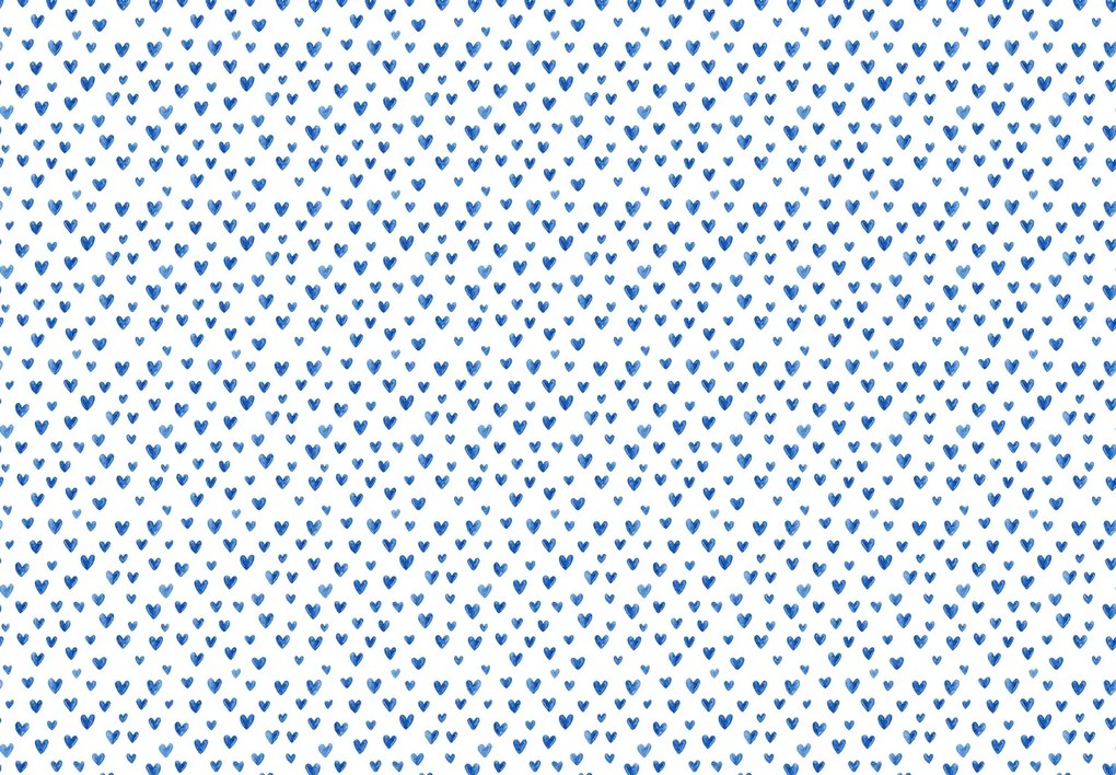 Fototapeta - Niebieskie serduszka (196x136 cm)