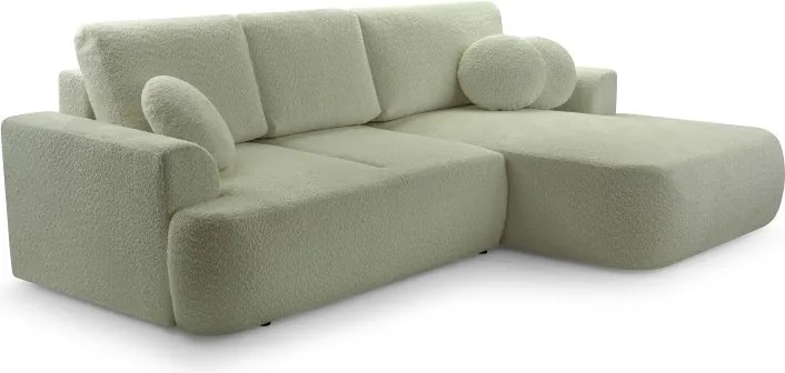 Narożnik VELO wolnostojący układ L strona Prawa z funkcją spania w tkaninie Coral 55