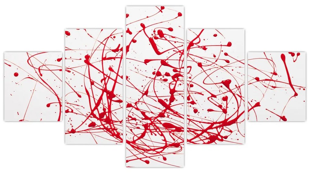 Obraz przy użyciu techniki drippingu (125x70 cm)