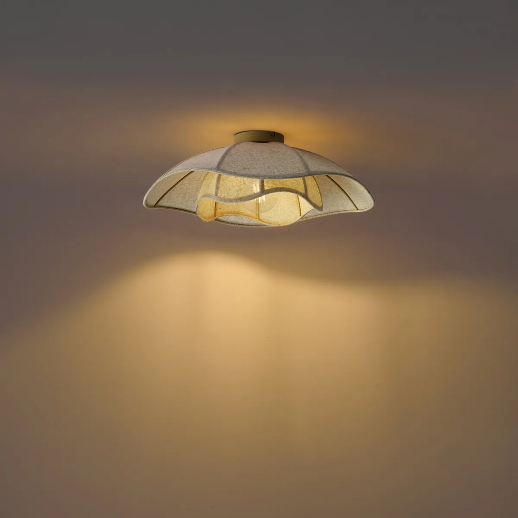 Lampa sufitowa Japandi beżowa tkanina 55 cm - Haru
