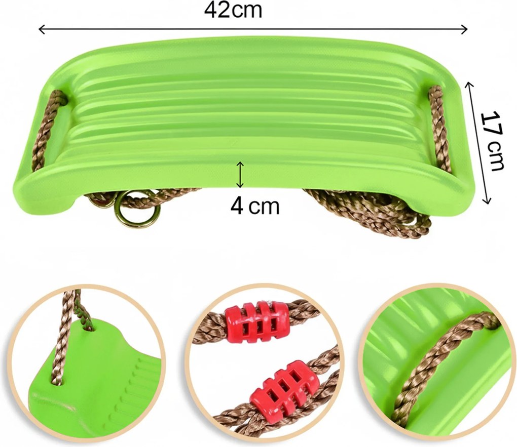 Huśtawka ogrodowa dla dzieci plastikowa ZOYA zielona