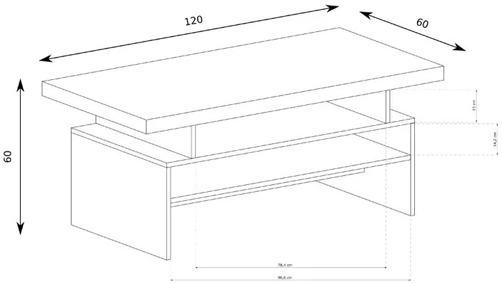Ława dwupoziomowa kraft biały - Filin 14X