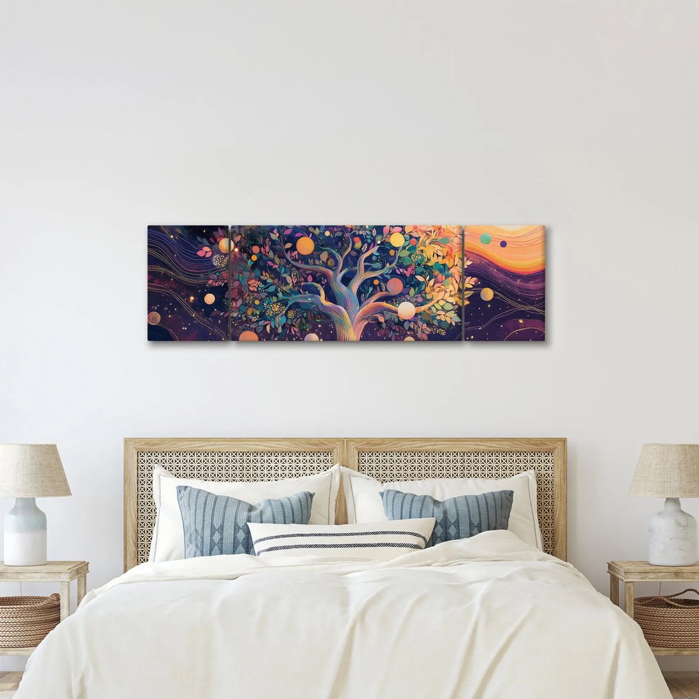 Obraz – Fioletowe drzewo pełne energii (170x50 cm)