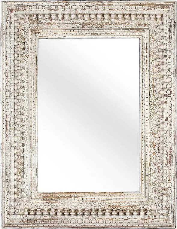 Lustro ścienne prostokątne z drewna fait main, 130 cm