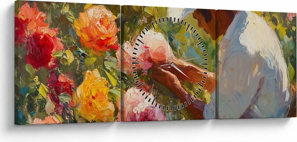 Obraz - Ogrodnik (z zegarem) (90x30 cm)