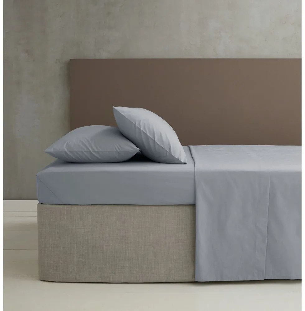 Szare prześcieradło z perkalu z gumką 150x200 cm Easy Iron Percale – Catherine Lansfield