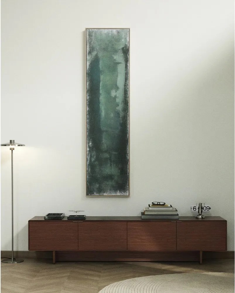 Ciemnobrązowa szafka pod TV w dekorze orzecha 200x46x40 cm Norlen – Kave Home