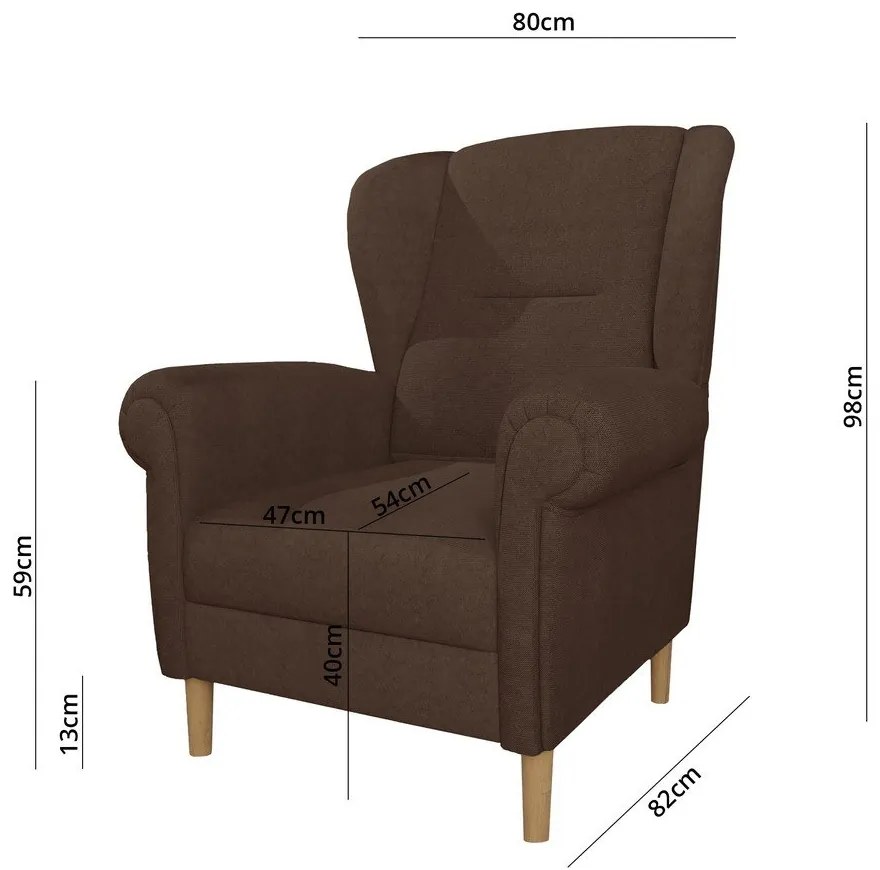 Ciemnobrązowy fotel typu uszak Swan – Ropez