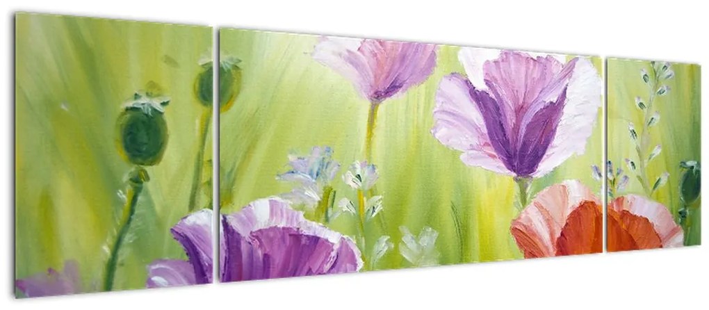 Obraz - Maki (170x50 cm)