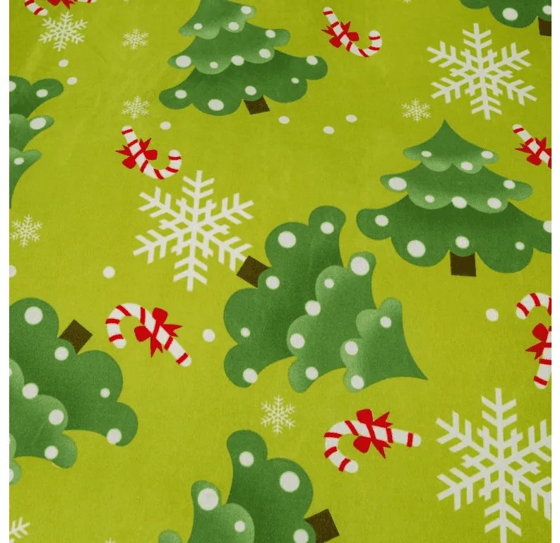PrzytulneMieszkanie.pl PrzytulneMieszkanie.pl Flanelowa pościel z mikrofibry CHRISTMAS TREE zielona Rozmiar pościeli: 70 x 90 cm | 140 x 200 cm