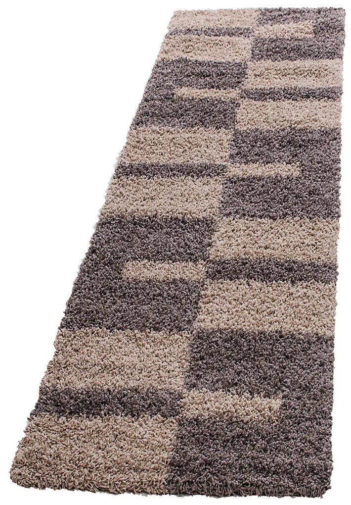 Dywan shaggy Gala szaro-brązowy 80 cm x 250 cm