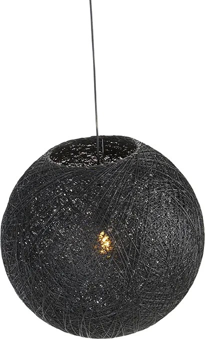 Rustykalna lampa wisząca czarna 60 cm - Corda