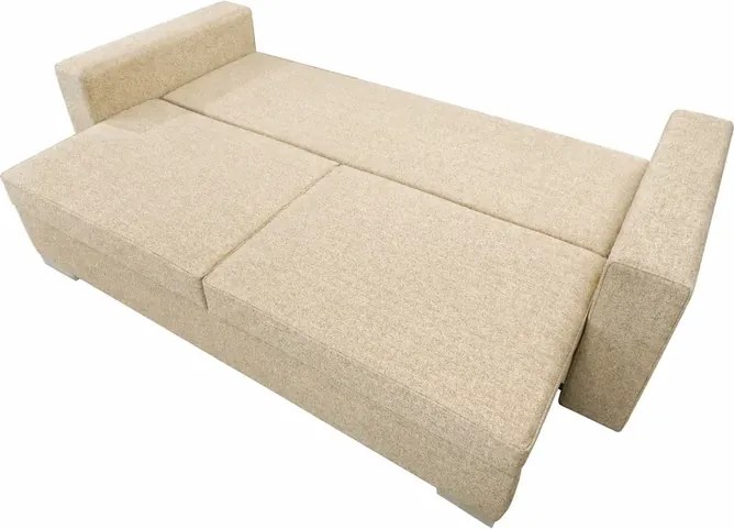 Sofa z Funkcją Spania DRAVOS Beżowa Boucle Japandi