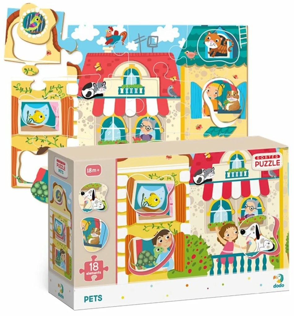 Puzzle Dodo Pets, 18 elementów
