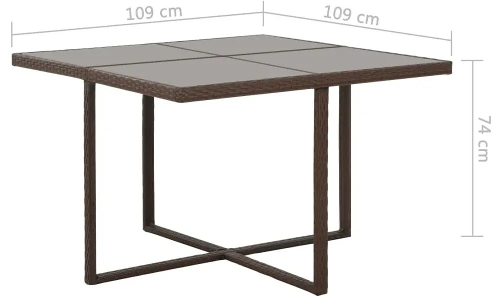 Brązowy 5-częściowy zestaw nowoczesnych mebli ogrodowych G7-S41