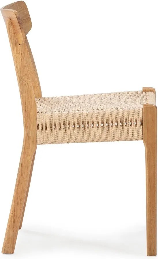 Krzesła zestaw 2 szt. z litego drewna kauczukowego w naturalnym kolorze Biel – MOME