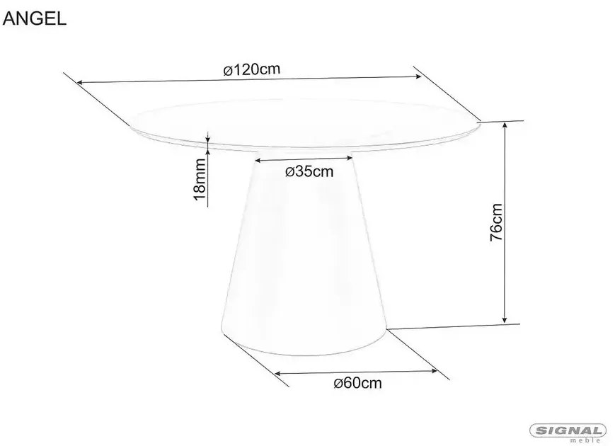 Stół okrągły Angel 120 cm dąb czarny SIGNAL