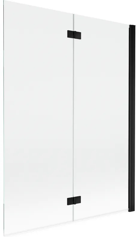 Mexen Mist parawan nawannowy 2-skrzydłowy prawy 130 x 150 cm, transparent, czarny - 8A9-130-002-70-00-P