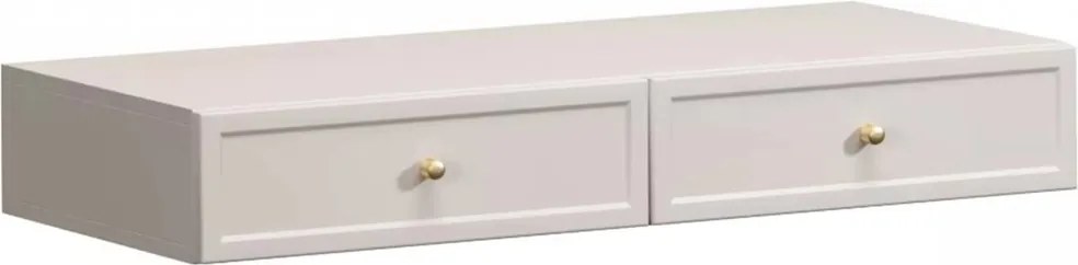 Toaletka wisząca Lorini 100 cm z szufladami - kaszmir / złote uchwyty