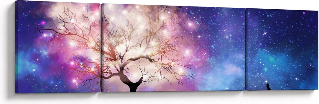 Obraz - Kosmiczne drzewo (170x50 cm)