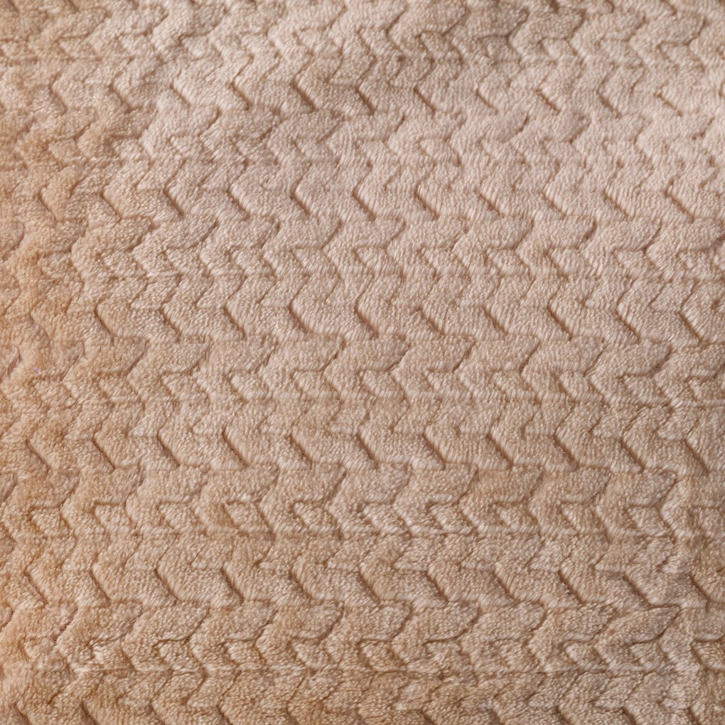Kocyk z mikropluszu z beżowym wzorem BREEZE Rozmiar: 160 x 200 cm